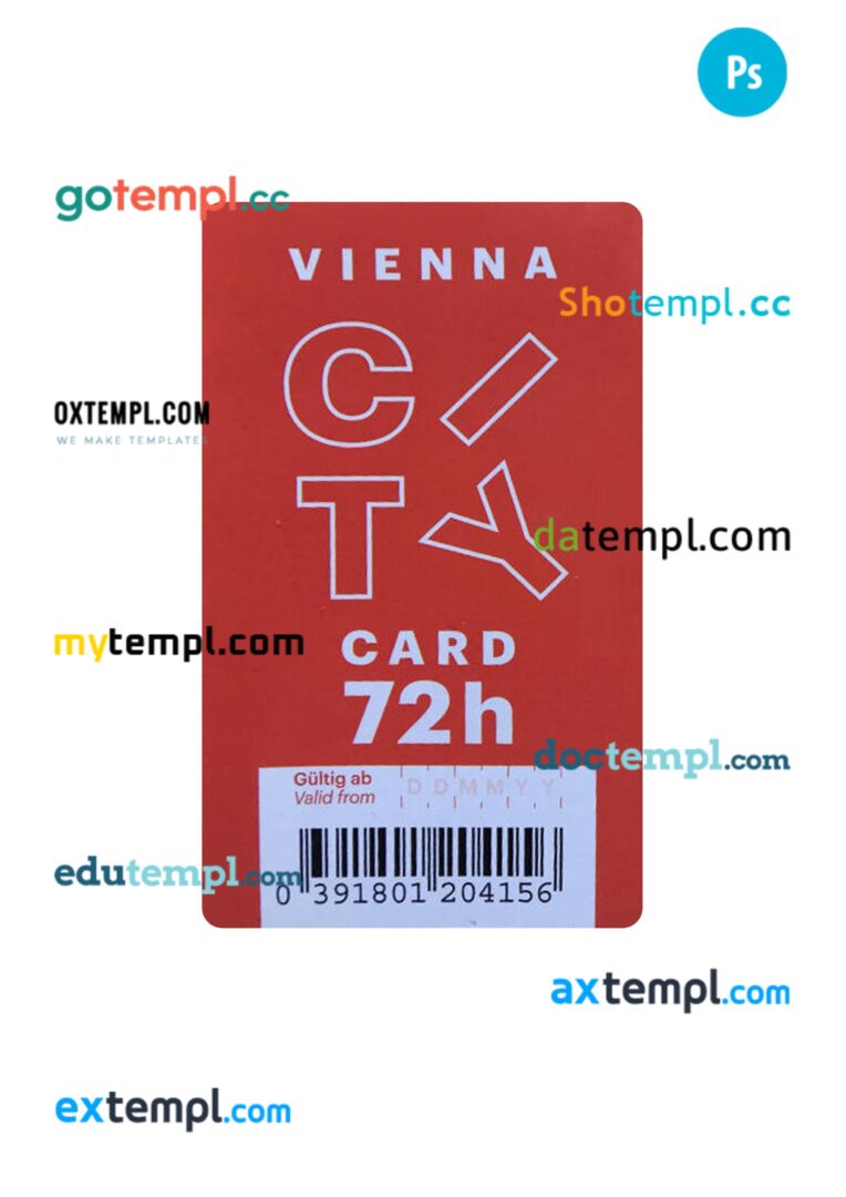 Austria transport card PSD template