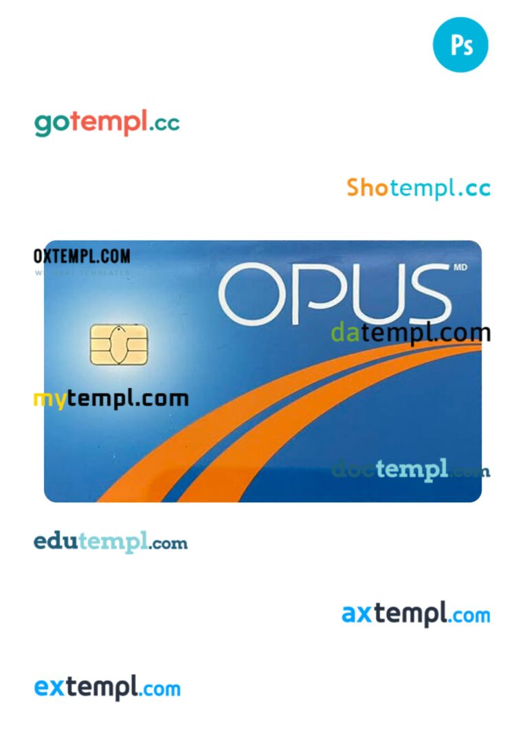 Canada Quebec transport card PSD template
