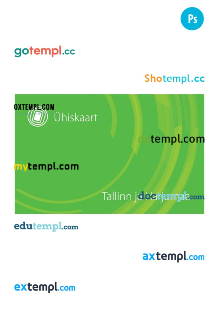 Estonia transport card PSD template