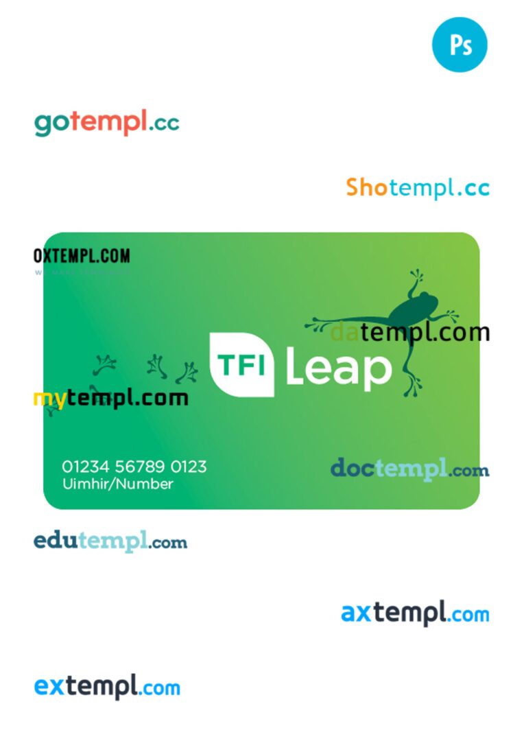 Iceland transport card PSD template