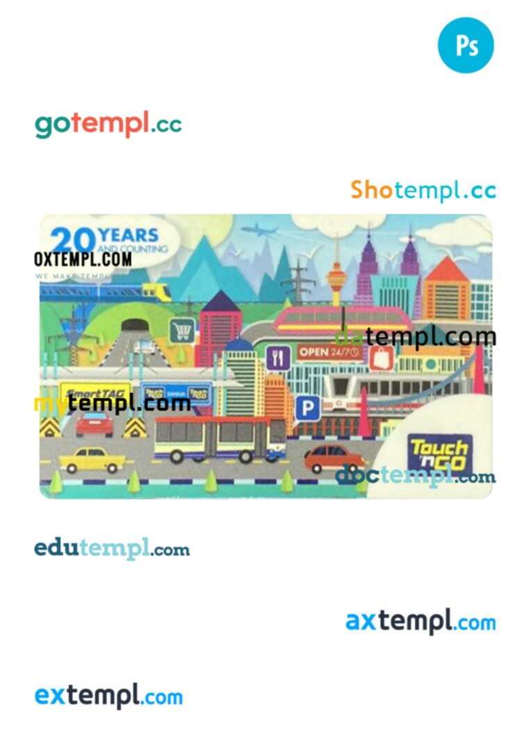Malaysia transport card PSD template