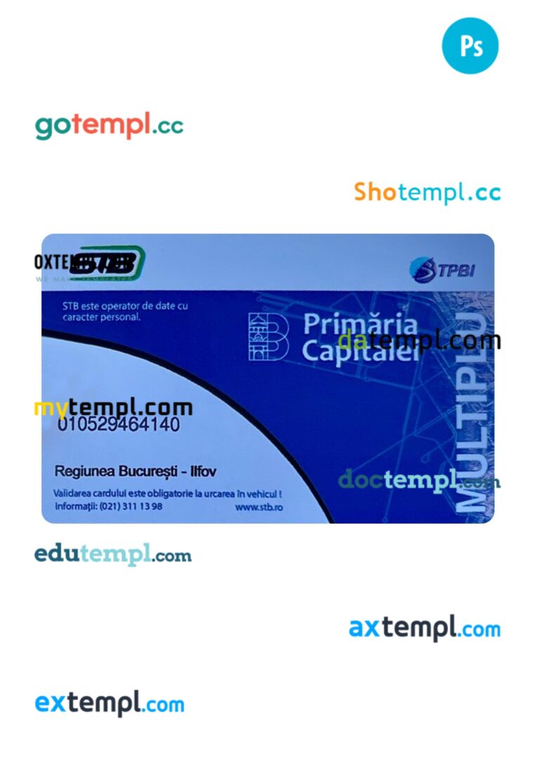 Romania transport card PSD template, version 2
