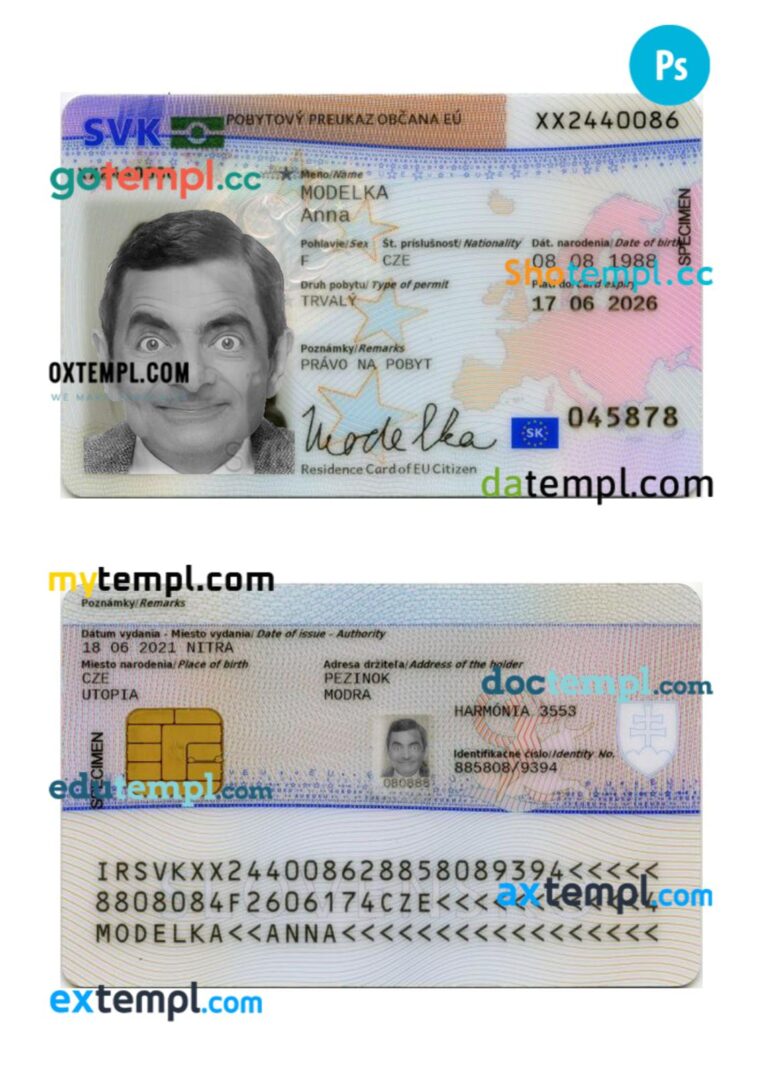 Slovakia residence permit PSD example