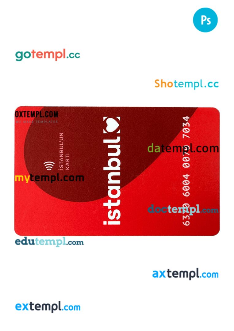 Turkey transport card PSD template