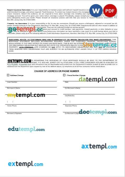 USA Etrade bank mortgage statement in Word and PDF formats - Image 2
